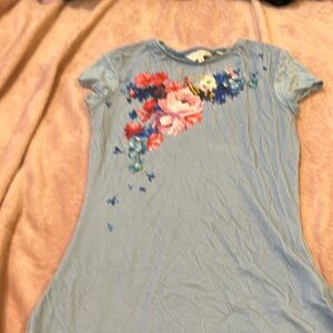 Ted baker beautiful romantic floral fitted tee size 1